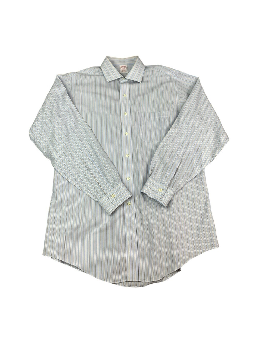 Brooks Brothers Men's Blue Traditional Fit Non-Iron L/S Button Dress Shirt 16-34